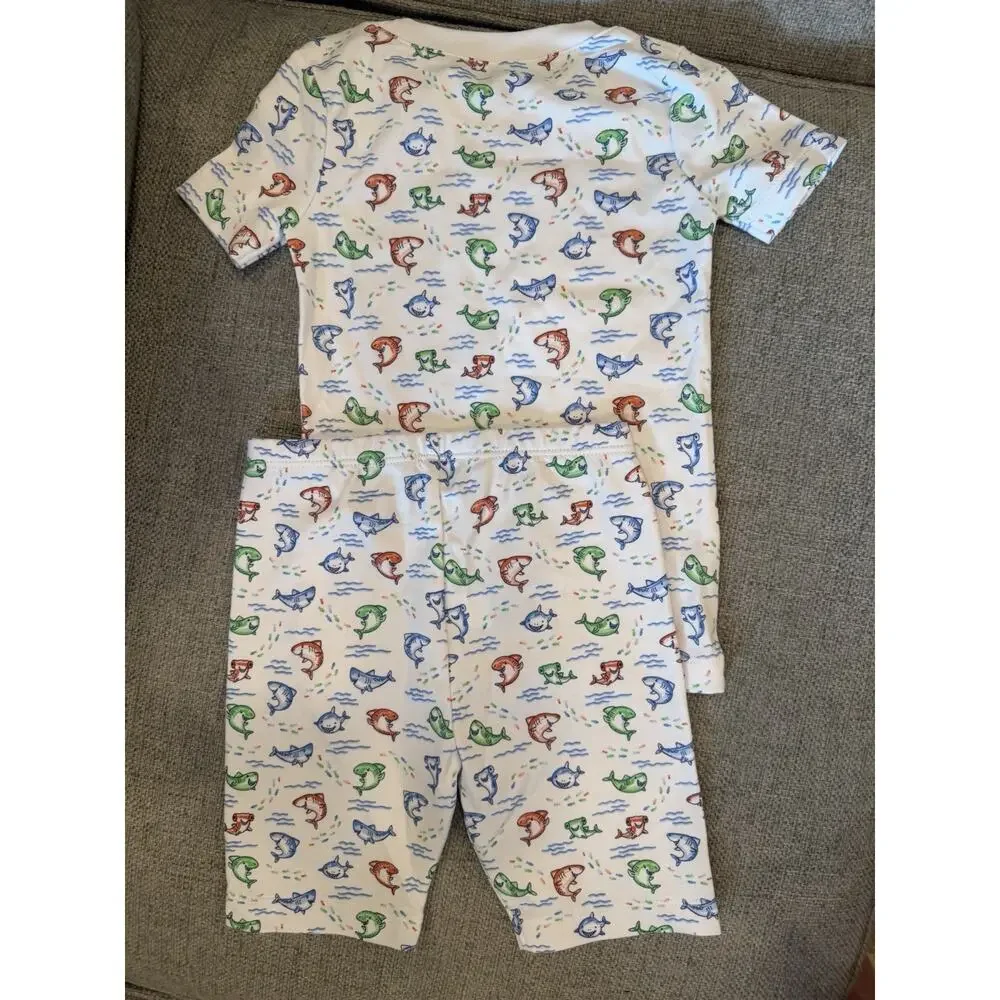 Kissy Kissy pima Cotton 2 Piece Shark Shorts Baby Boy PJ Set Sz 4 NWT